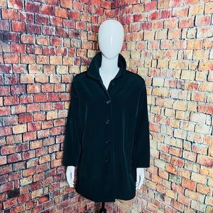 Merona Women’s Button Up Black Lined 3/4 Coat Size Large